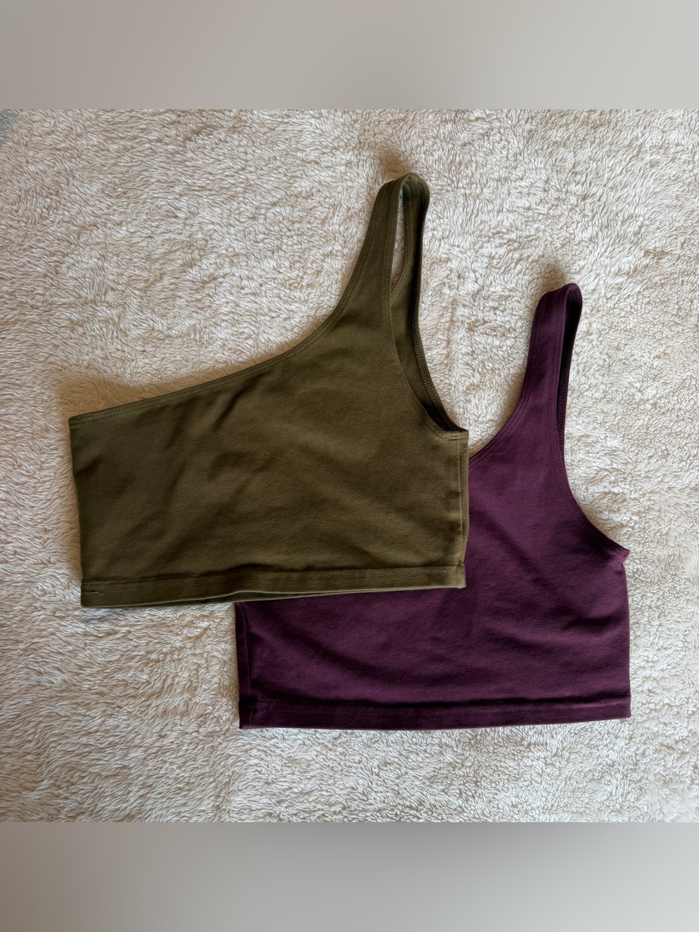 Bundle! Los Angeles Apparel Cotton Spandex Asymmetrical One Shoulder Tanks